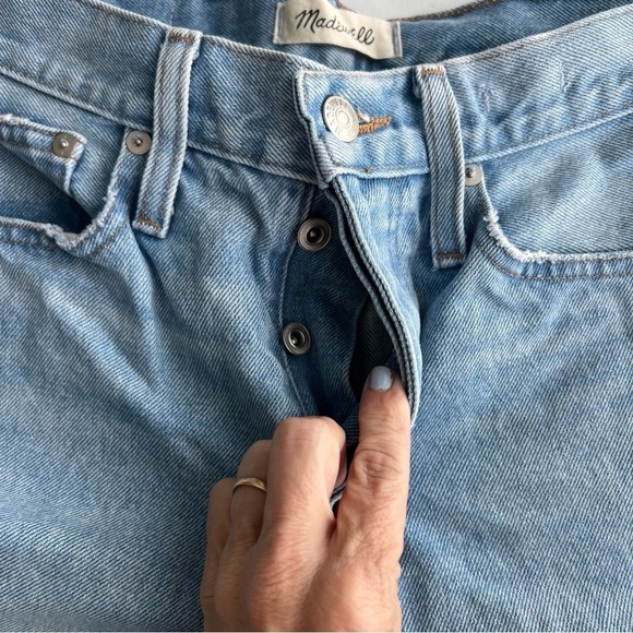 2/25 Madewell Blue Jeans Denim Full Length Classic Straight 26P petite rips - Picture 4 of 8